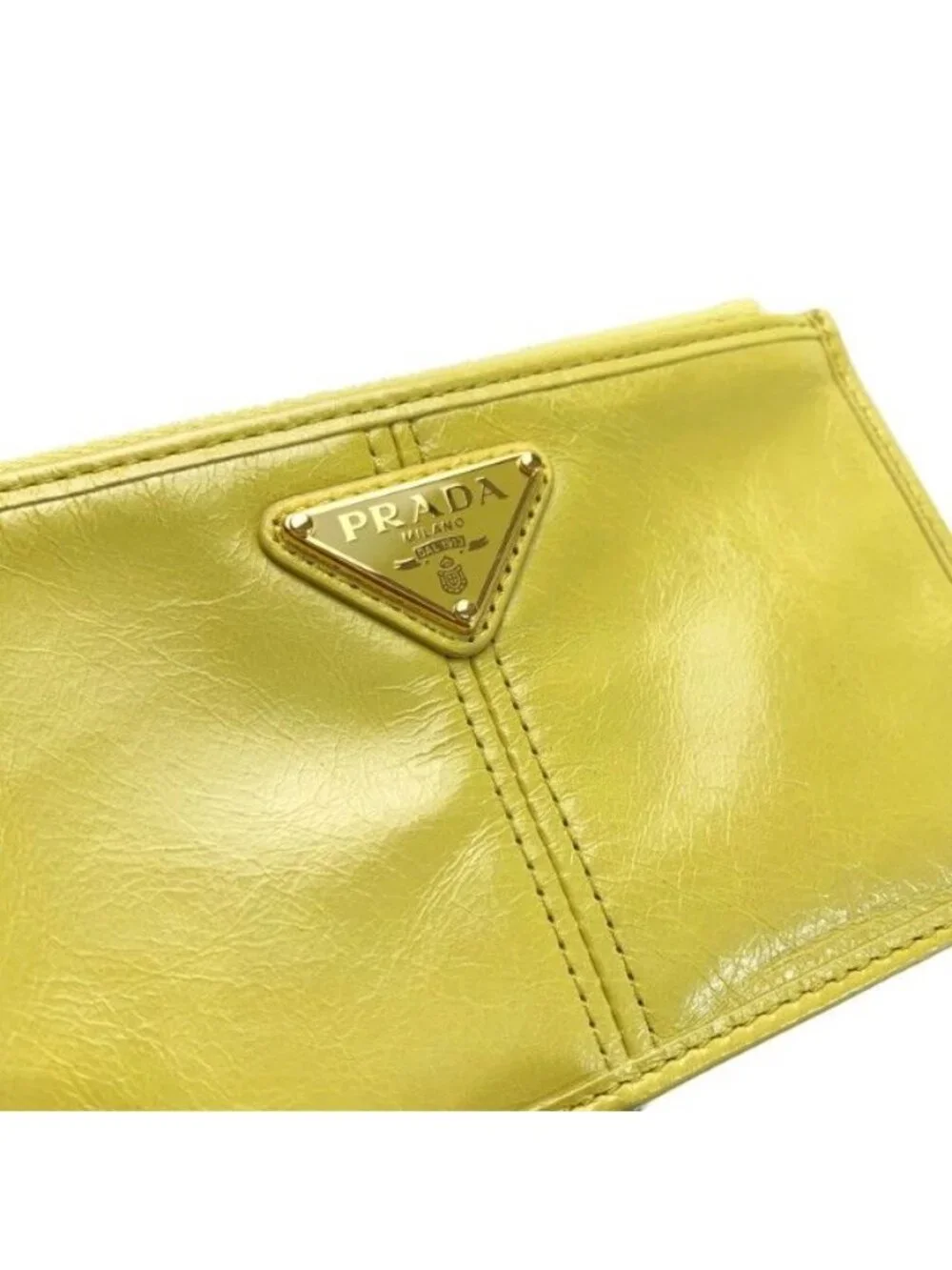 Prada Card Case Fragment Yellow Gold